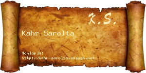 Kahr Sarolta névjegykártya